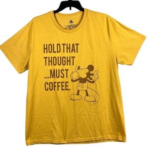 Disney Graphic Tee Short Sleeve Womens Size‎ 2XL Hold That Thought Must Coffee